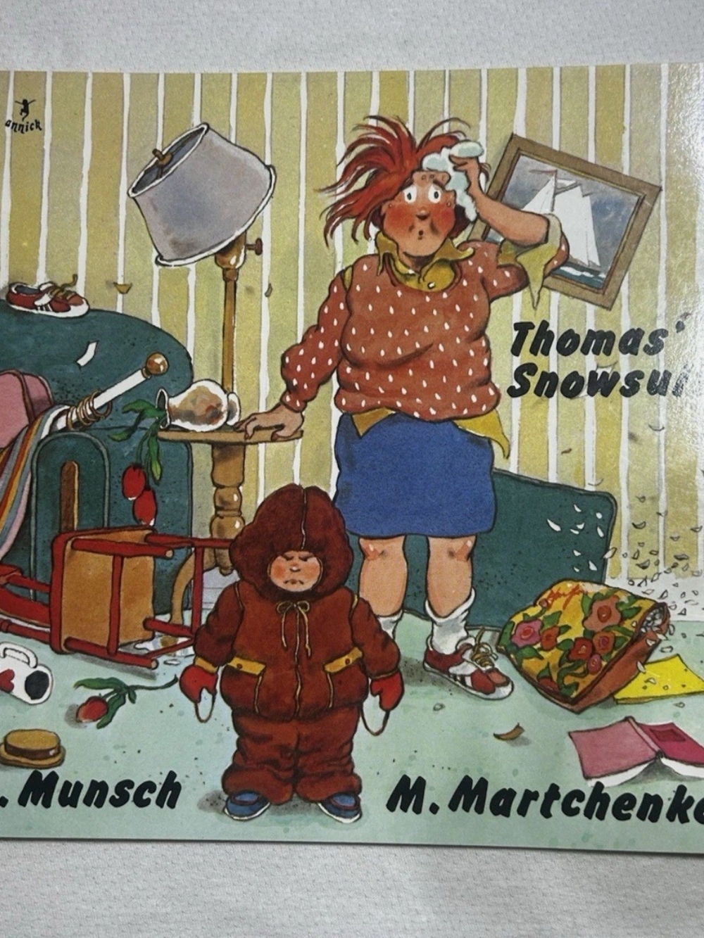 Red-Brown Kids Snow Suit Illustration Book - Unbranded